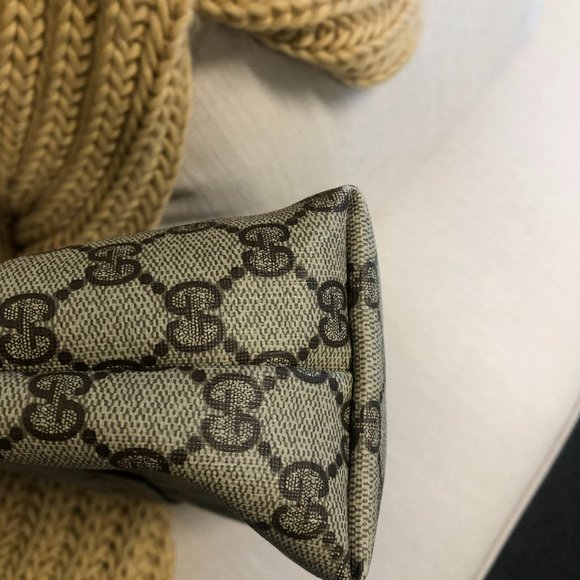 Vintage GUCCI Ophidia Web Strap GG Supreme Tote/Monogram Canvas Shopping Bag - Picture 10 of 16